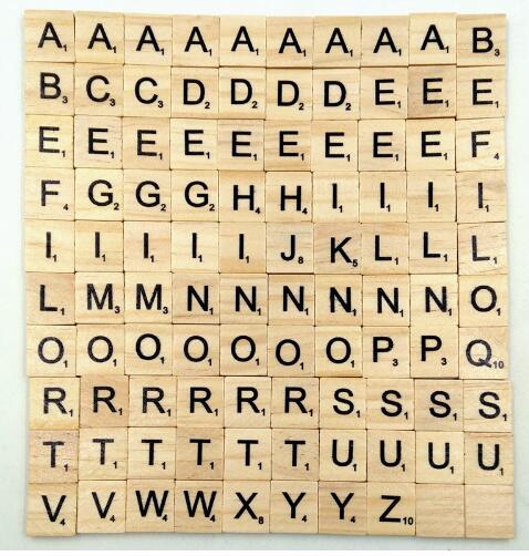 100pcs/set Wooden Alphabet Scrabble Tiles Black Letters & Numbers For Crafts Wooden Scrabble Tiles Education Toy KKA4214