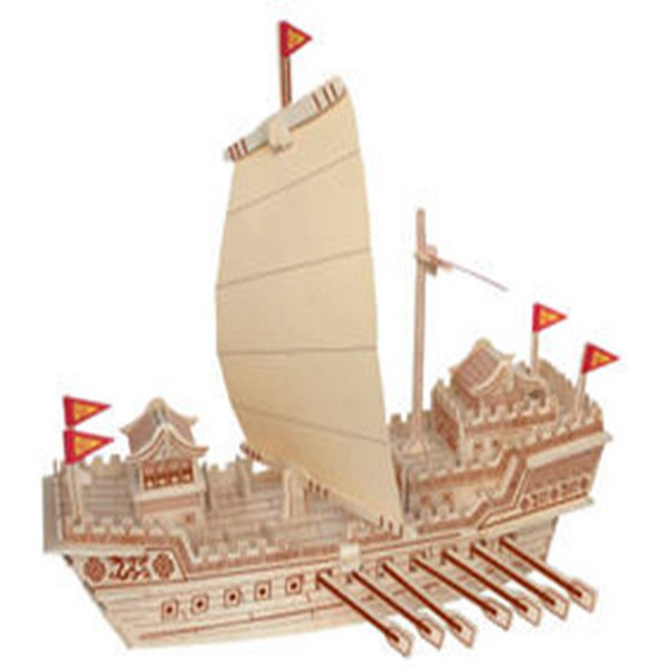 The Soochow warship model Kids toys 3D Puzzle wooden toys Wooden Puzzle Educational toys for Children Christmas Gift