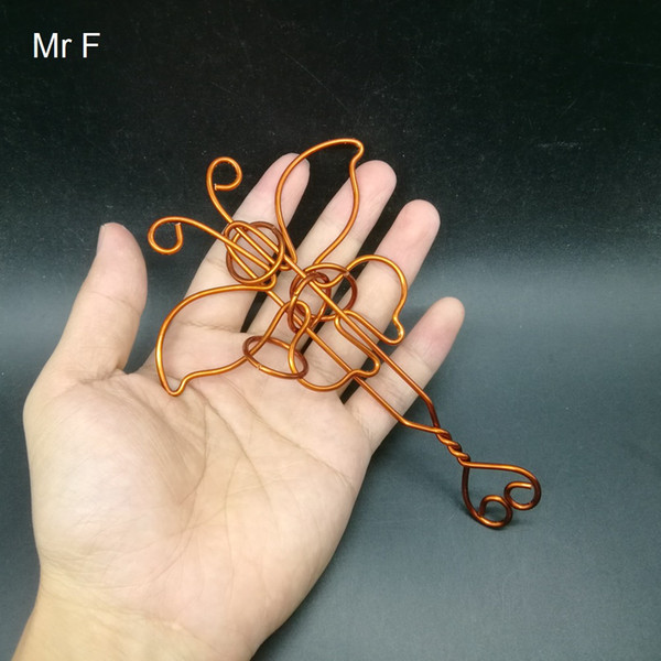 Novelty Gag Butterfly Shape Red Copper Wire Puzzle Hand Made Toy
