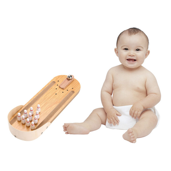 Baby Kids Wooden Mini Desktop Bowling Game Toy Gift Kids Children Interactive Developmental Toy Gift