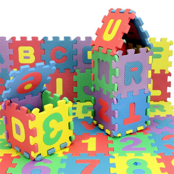 36pcs/set Mini Puzzles Digital Alphabet Letters A~Z Alphabetical & 0~9 Numerical Soft EVA Foam Mat Kids Learning Education Toy