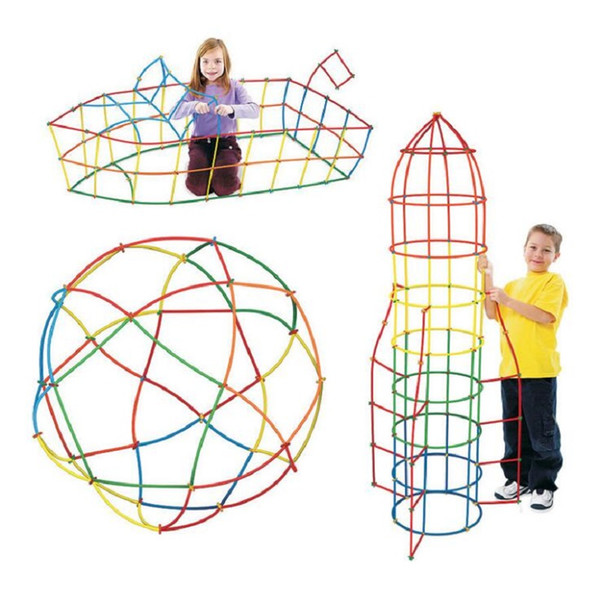 Games and Puzzles Puzzles 1SET 4D Space plastic tube Building Blocks insert creative toys birthday gift