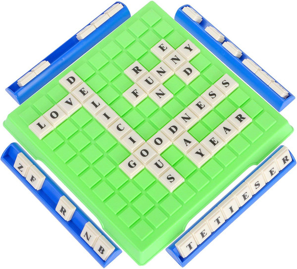 7TECH English Wood Letters Kids Learning Cognition Education Toy Games Scrabble with Toy Scrabble Game for Family(Green)