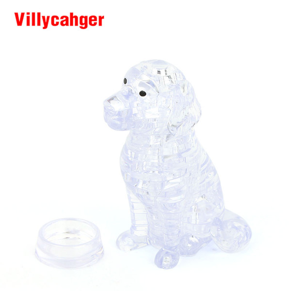 41pcs DIY Puppy Dog Crystal Puzzles animal assembled model birthday new year gift children play set toys for kids 9039