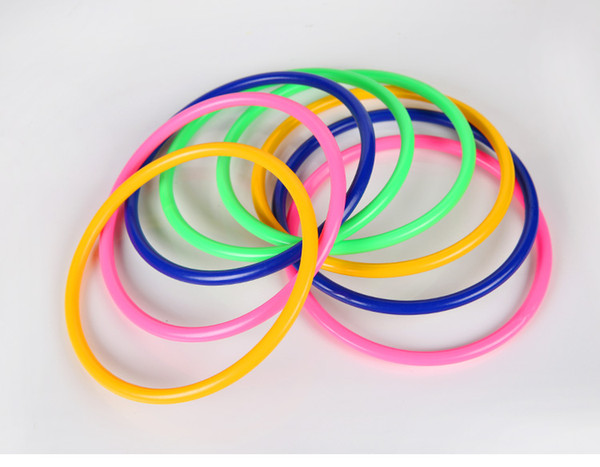 10pcs/lot Colorful Hoopla Ring Toss Cast Circle Sets Fun Educational Stacking Pillar with Plastic Rings Toy Puzzle Game for Kids