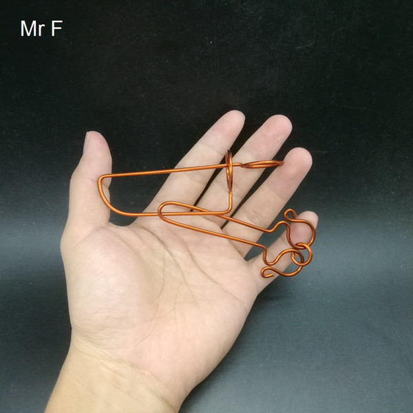 Novelty Gag Sword Shape Red Copper Wire Puzzle Hand Made Toy