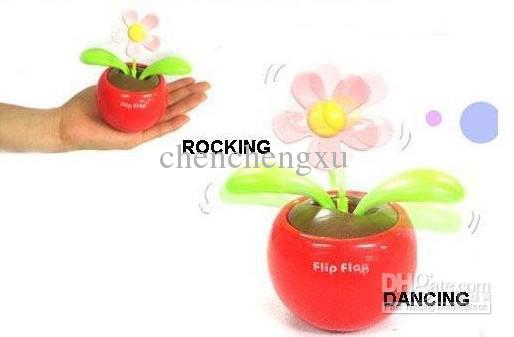 5 pcs/lot Swing Solar Flower,Magic Cute Flip Flap Swing Solar Flower, Car adornment,free shipping