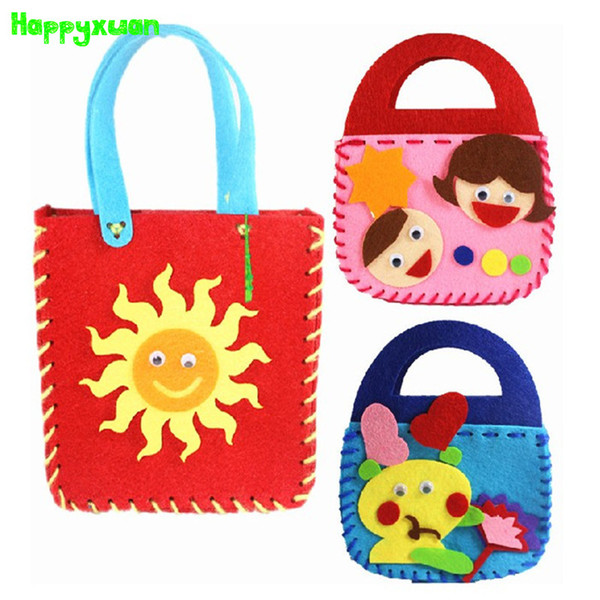 Happyxuan 5pcs/lot Make Handmade Handbags DIY Non-woven Felt Fabric Cloth Kit kids Girl Art & Crafts Toys for Children