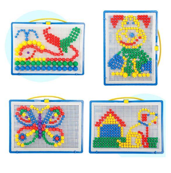 296pcs Mosaic Picture Puzzle Toy Children Composite Intellectual Educational Mushroom Nail Kit Toys For Kids With Retail Box