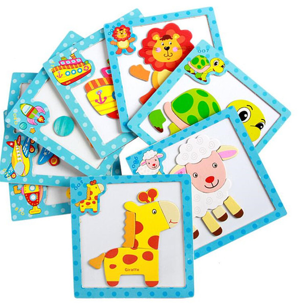 24 models Children's 3D Magnetic puzzle wooden Toys cartoon Animals Puzzles Tangram child education toys for children