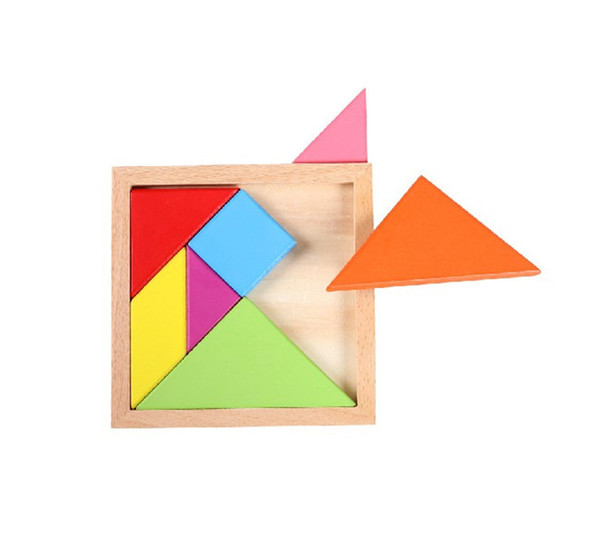 Kids Children 7 Pieces Geometric Tangram Puzzle Square Toys GYH wooden educational