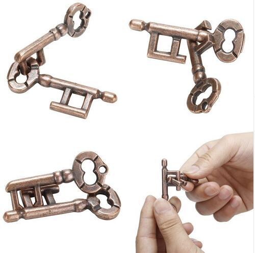 High Quality Intelligent Lock Toy Brain Tester Development Alloy Key Ring Puzzle Game Children's Kid IQ Thinking Test Key Puzzle