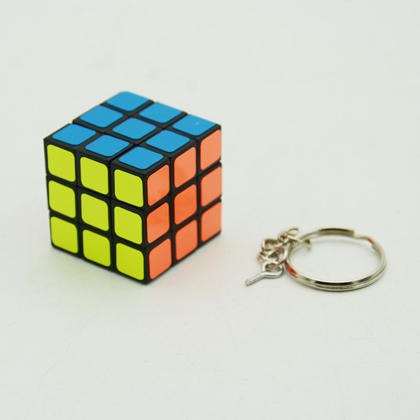 Key Chain Factory directly sales Keychain Rubik cube 3cm Puzzle Magic Game Toy Key Opp Bag Packakge IQ Educational Toys Gift