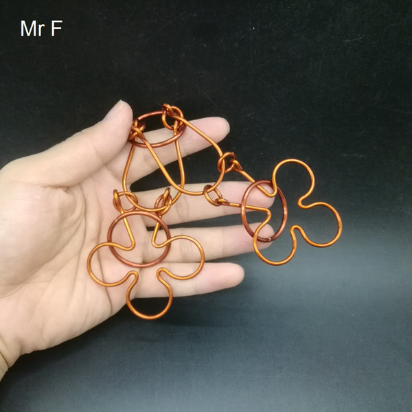 Novelty Gag Flower Shape Red Copper Wire Puzzle Hand Made Toy