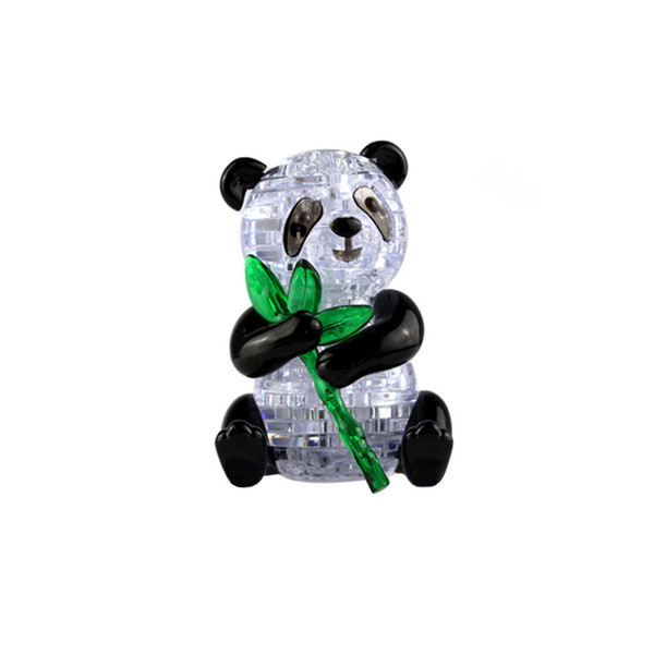 Hot Sale Cute Panda Model Puzzle Crystal Puzzle Popular Kids Toys DIY Building Toy Gift Gadget Crystal 3D Puzzle