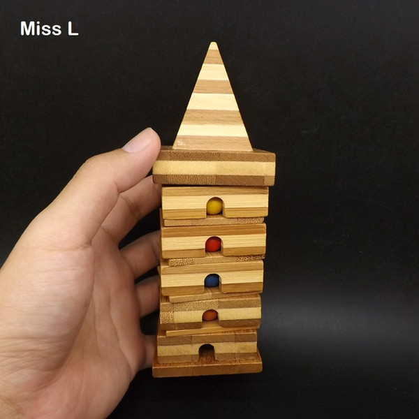 Rotational Bamboo Tower Chinese Mind Game Magic Puzzle Model Brainteaser Intelligence Toys For Children