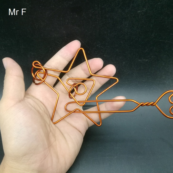 Novelty Gag Star Shape Red Copper Wire Puzzle Hand Made Toy