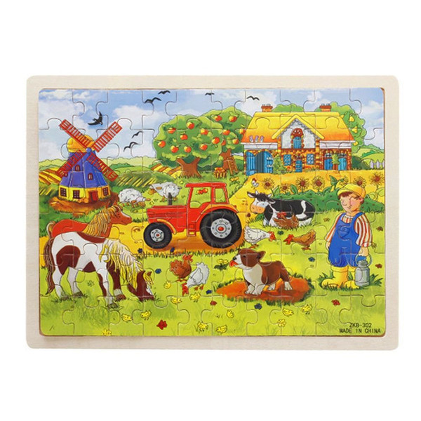 60-Piece / set Miller's Farm Wooden Jigsaw Puzzle Baby Kids Children Educational Toy