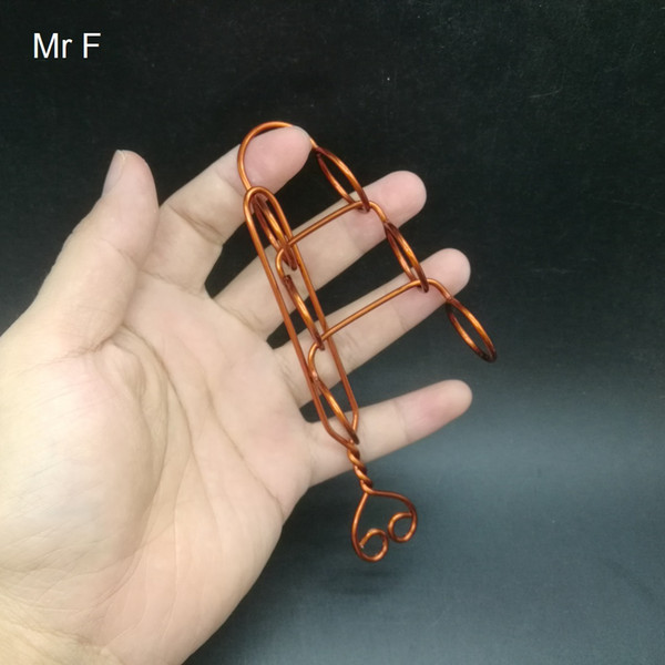 Novelty Gag Ladder Shape Red Copper Wire Puzzle Hand Made Toy