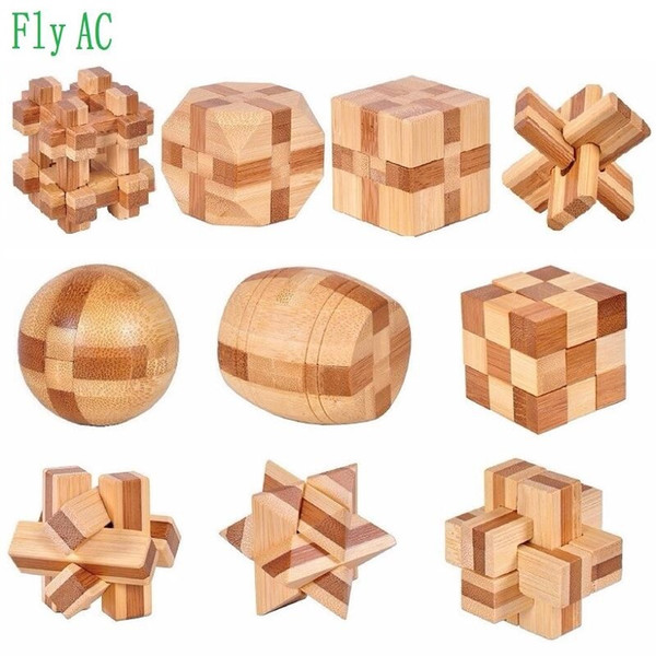 puzzle children 10 pcs/set 3D handmade vintage Ming lock Luban lock wooden toys adults puzzle children adult Christmas gift