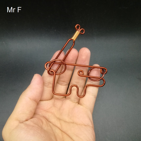 Kid Gift Elephant Shape Red Copper Wire Puzzle Hand Made Toy Novelty Gag Game