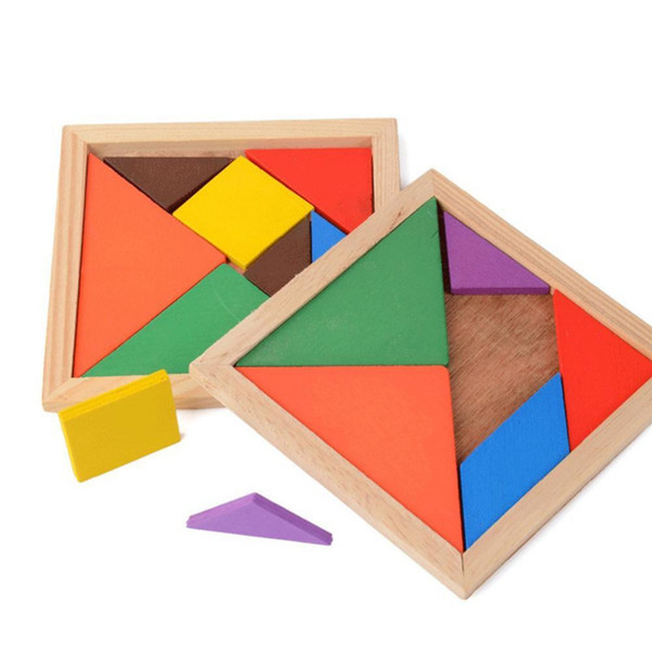 Quality Children Mental Development Tangram Wooden Jigsaw Puzzle Educational Toys for Kids