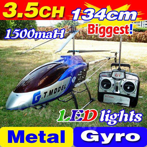 XMAS Gift Biggest Largest Huge 53' 134CM 3.5CH G.T Model QS8006 RTF Gyro Metal 2 Speed Radio Remote Control RC Helicopter LED Lights QS 8006
