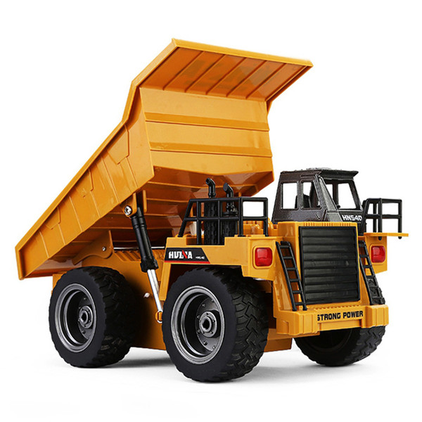 HUINA 1540 1:18 2.4G 6CH RC Alloy Dump Truck Auto Demonstration Function Remote Control RC Car Model Vehicle Toy