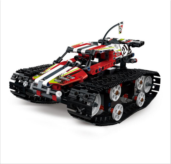 Building Block Assembly 2.4 GH High Speed Electric Remote Control Building Block Tracked Vehicle Toys for Children