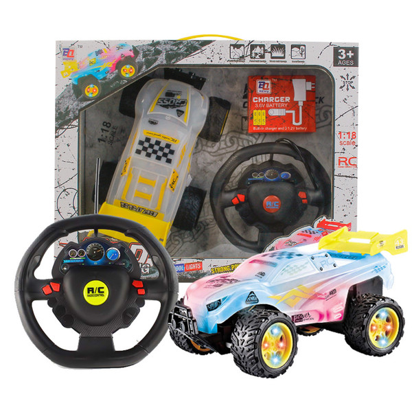 Children's toys remote control car 1:18 four links RC remote control off-road vehicle gift box with lights