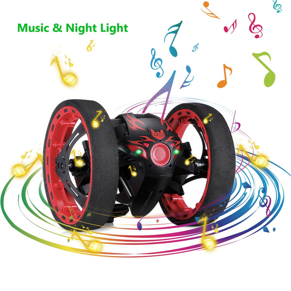 Paierge PEG - 81 2.4GHz Wireless Remote Control Jumping Car with Flexible Wheels Rotation LED Light Remote Control Robot Car Toy