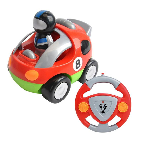 Children's Cartoon Remote Control Car 2.4g Mini RC Racing Toy Car Detachable Racing Driver Kids Toy Gift