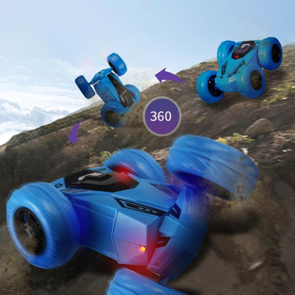 2.4G Music Light Off-Road Vehicle 360 Degrees Rotate Remote Control Stunt Crawler Car Kids Toys Gifts