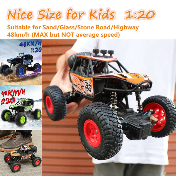 wholesale 3Colors 1:20 Scale 2.4Ghz 4 Wheel Electric Drive Rock Crawler Radio Remote Control RC Car Toy Off-Road Vehicle Present