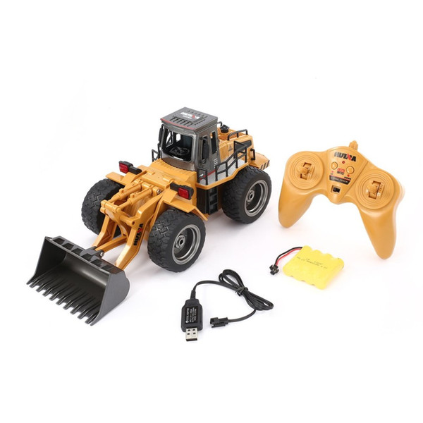 hot HUINA 1520 RC Metal Bulldozer 6CH 1/18 2.4GHz RTR Front Loader Engineering Toy Remote Control Construction Tractork Vehicle