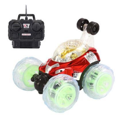 Children's large remote control toys car flip stunt car remote dump truck buckle electric drive trolley