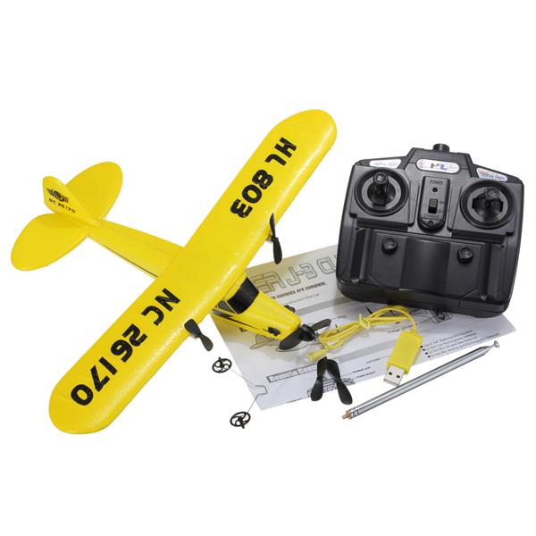 Wholesale-Mini HuaLe HL803 PIPER J3 CUB NC26170 Remote Control RC Airplane RTF