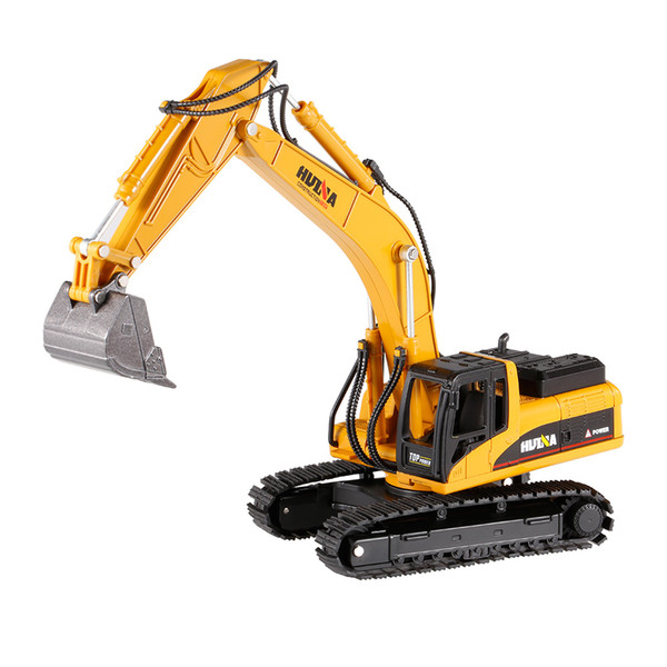 1711 1:50 Drill Excavator Engineering Vehicle with Metal Alloy Breaking Hammer / Articulated DumpTruck Car Model Toys