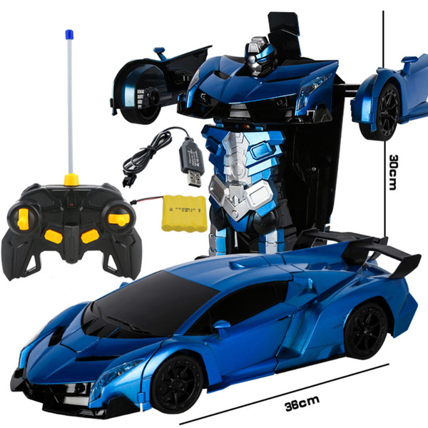 RC Car Transformation Robots Sports Vehicle Model Robots Toys Cool Deformation Car Kids Toys Gifts For Boys