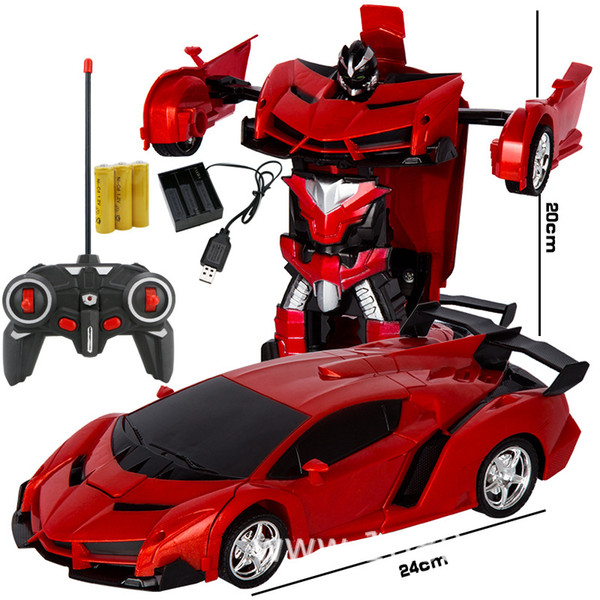 Telecontrol Deformation Vehicle One Key Deformation Remote Control Vehicle Robot Telecontrol Police Toy car