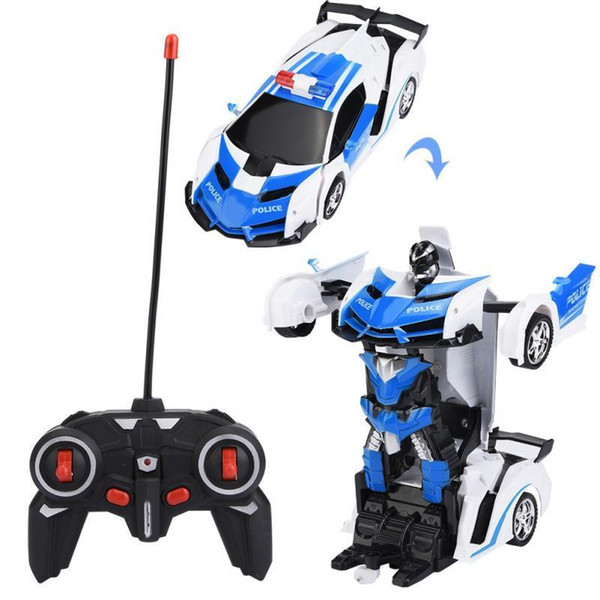 1/18 Scale 2In1 RC Car Remote Control Cars Robots Models Transformation Driving Sports Drive Vehicle One-key Deformation RC Car Y190530