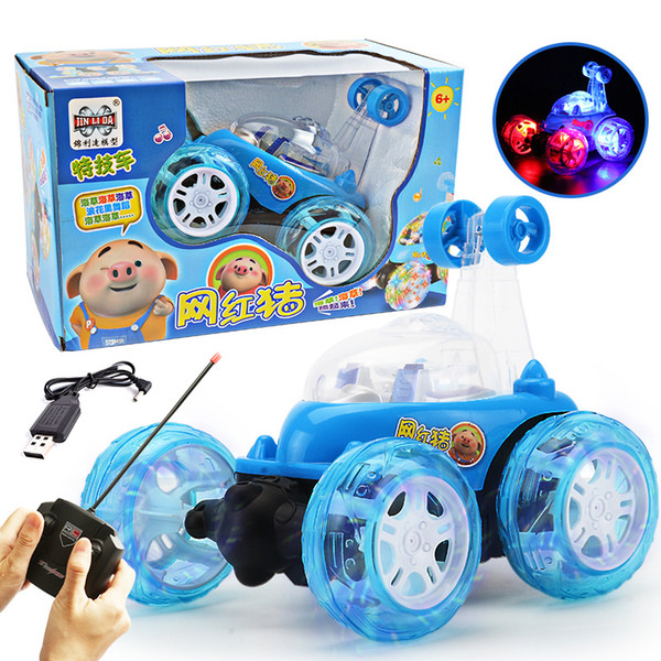 Remote Control Line Remote control stunt vehicle 360 rotating USB charging light music dumper