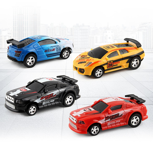 Radio Remote Control Racing Vehicle Kids Toys High Speed Mini Coke Can RC Car for Children Xmas Gift with Road Blocks