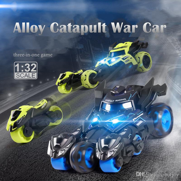 New Alloy Catapult War Car Three-In-One Racing Game Scale 1:32 Lighting Music Stunts Car Children Toys Gift 3 Colors