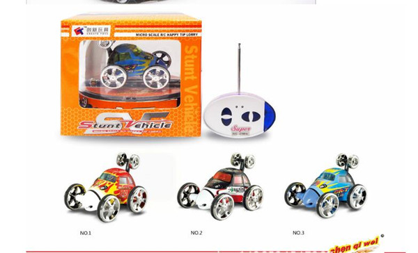 1PC/ Mini RC Stunt Car 360 Degree Rotation 4CH Radio Stunt Car Remote Control Vehicle RC Stunt Cars 3-Colors 2152 Car Toy