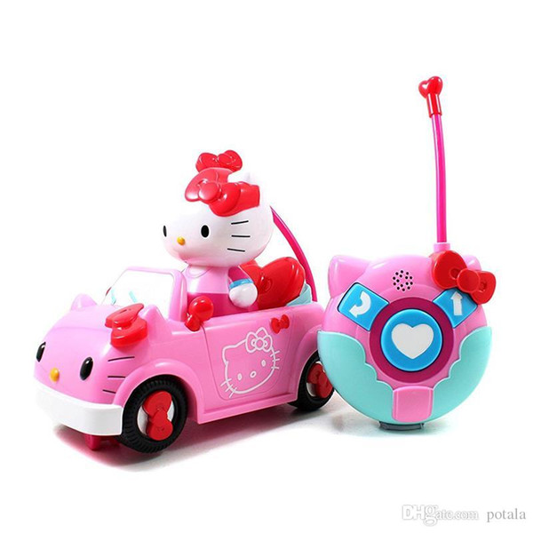 1PC Hellokitty Remote Control 4CH RC Car Electric Toys Cute Hello Kitty Funny kids Toys Party Radio Racing Controlled Cars KT Cat Vehicle