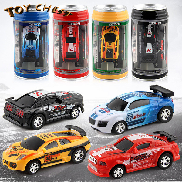 TOY CHEST Brand 1:45 Four Channels Six Colors Mini-Racer Toy Cola Can RC Radio Remote Control Micro Racing Car For Big Kids