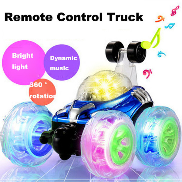 RC Car 360 Spinning and Flips With Color Flash & Music for Kids Remote Control Truck toys for children radio control car