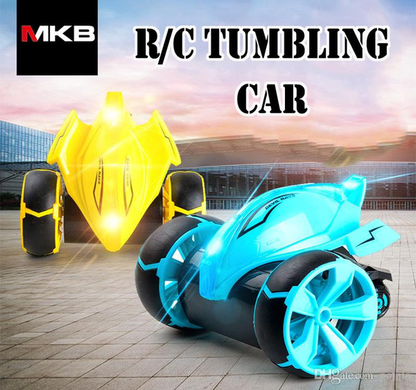 1PC RC Car Devil Fish Mini Stunt Car Dump Jumping Sumo Truck Remote Control Car Jump Off-Road Climbing Anti-Skid 4CH Children'S Toys Xm