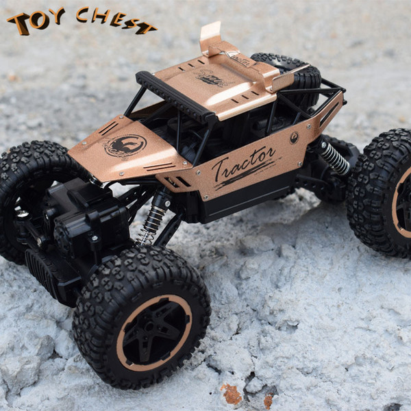 TOY CHEST Brand 1:18 Plastic Big Foot Truck Four Channel Four-wheel Suspension Drive Remote Control Toy Buggies Three Colors For Big Kids